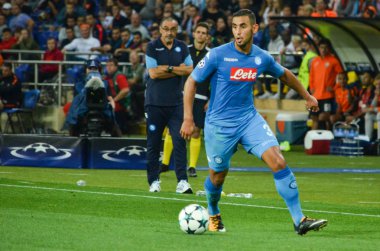 Futbolcu sırasında Uefa Şampiyonlar Ligi maç Shakhtar Rakip Ssc Napoli arasında