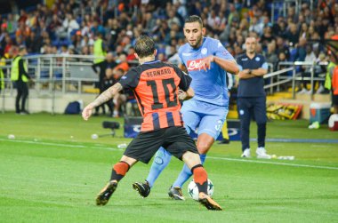 Futbolcu sırasında Uefa Şampiyonlar Ligi maç Shakhtar Rakip Ssc Napoli arasında