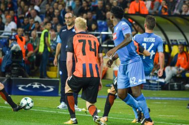 Futbolcu sırasında Uefa Şampiyonlar Ligi maç Shakhtar Rakip Ssc Napoli arasında
