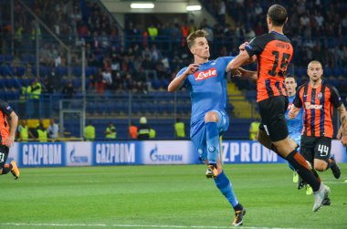 Futbolcu sırasında Uefa Şampiyonlar Ligi maç Shakhtar Rakip Ssc Napoli arasında