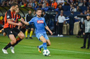 Futbolcu sırasında Uefa Şampiyonlar Ligi maç Shakhtar Rakip Ssc Napoli arasında
