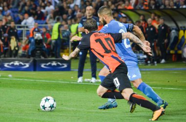 Kharkiv, Ukrayna - 13 Eylül 2017: Futbolcu Shakhtar Rakip Ssc Napoli, Ukrayna arasında Uefa Şampiyonlar Ligi maç sırasında