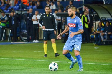 Kharkiv, Ukrayna - 13 Eylül 2017: Futbolcu Shakhtar Rakip Ssc Napoli, Ukrayna arasında Uefa Şampiyonlar Ligi maç sırasında