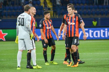 Kharkiv, Ukrayna - 13 Eylül 2017: Futbolcu Shakhtar Rakip Ssc Napoli, Ukrayna arasında Uefa Şampiyonlar Ligi maç sırasında