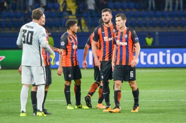 Kharkiv, Ukrayna - 13 Eylül 2017: Futbolcu Shakhtar Rakip Ssc Napoli, Ukrayna arasında Uefa Şampiyonlar Ligi maç sırasında