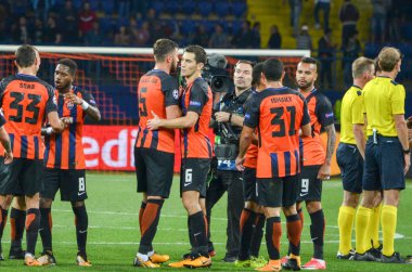Kharkiv, Ukrayna - 13 Eylül 2017: Futbolcu Shakhtar Rakip Ssc Napoli, Ukrayna arasında Uefa Şampiyonlar Ligi maç sırasında