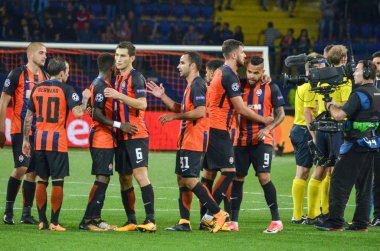 Kharkiv, Ukrayna - 13 Eylül 2017: Futbolcu Shakhtar Rakip Ssc Napoli, Ukrayna arasında Uefa Şampiyonlar Ligi maç sırasında