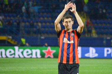 Kharkiv, Ukrayna - 13 Eylül 2017: Futbolcu Shakhtar Rakip Ssc Napoli, Ukrayna arasında Uefa Şampiyonlar Ligi maç sırasında