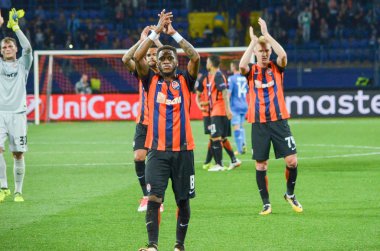 Kharkiv, Ukrayna - 13 Eylül 2017: Futbolcu Shakhtar Rakip Ssc Napoli, Ukrayna arasında Uefa Şampiyonlar Ligi maç sırasında