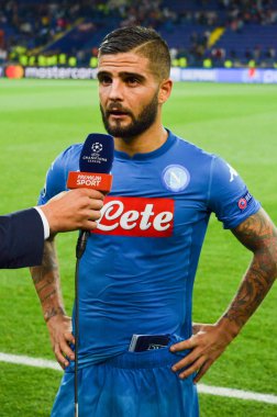 Kharkiv, Ukrayna - 13 Eylül 2017: Futbolcu Shakhtar Rakip Ssc Napoli, Ukrayna arasında Uefa Şampiyonlar Ligi maç sırasında