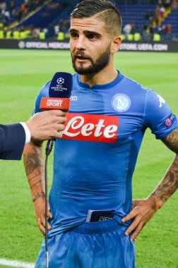 Kharkiv, Ukrayna - 13 Eylül 2017: Futbolcu Shakhtar Rakip Ssc Napoli, Ukrayna arasında Uefa Şampiyonlar Ligi maç sırasında