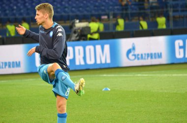Kharkiv, Ukrayna - 13 Eylül 2017: Futbolcu Shakhtar Rakip Ssc Napoli, Ukrayna arasında Uefa Şampiyonlar Ligi maç sırasında