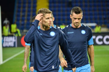 Kharkiv, Ukrayna - 13 Eylül 2017: Futbolcu Shakhtar Rakip Ssc Napoli, Ukrayna arasında Uefa Şampiyonlar Ligi maç sırasında