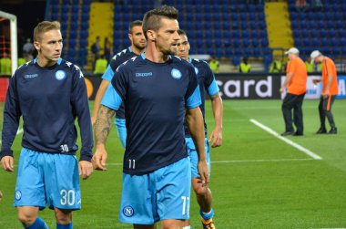 Kharkiv, Ukrayna - 13 Eylül 2017: Futbolcu Shakhtar Rakip Ssc Napoli, Ukrayna arasında Uefa Şampiyonlar Ligi maç sırasında