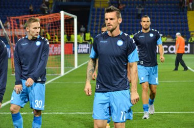 Kharkiv, Ukrayna - 13 Eylül 2017: Futbolcu Shakhtar Rakip Ssc Napoli, Ukrayna arasında Uefa Şampiyonlar Ligi maç sırasında