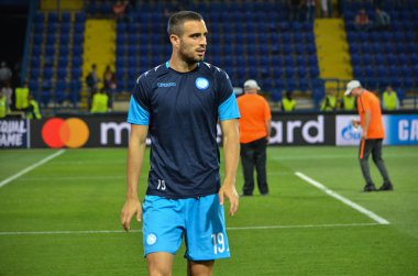 Kharkiv, Ukrayna - 13 Eylül 2017: Futbolcu Shakhtar Rakip Ssc Napoli, Ukrayna arasında Uefa Şampiyonlar Ligi maç sırasında