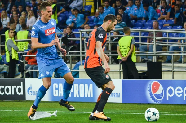 Futbolcu sırasında Uefa Şampiyonlar Ligi maç Shakhtar Rakip Ssc Napoli arasında