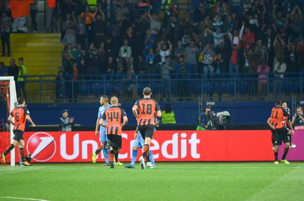 Futbolcu sırasında Uefa Şampiyonlar Ligi maç Shakhtar Rakip Ssc Napoli arasında — Stok fotoğraf