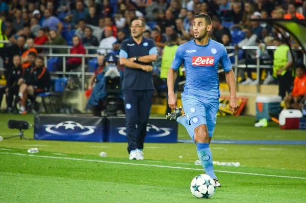 Futbolcu sırasında Uefa Şampiyonlar Ligi maç Shakhtar Rakip Ssc Napoli arasında