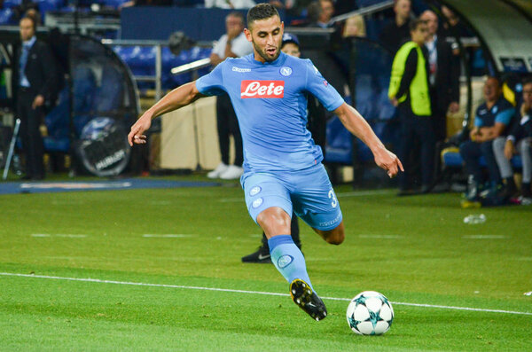 Football player during the UEFA Champions League match between Shakhtar vs SSC Napoli