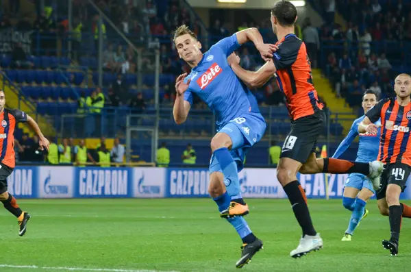 Futbolcu sırasında Uefa Şampiyonlar Ligi maç Shakhtar Rakip Ssc Napoli arasında