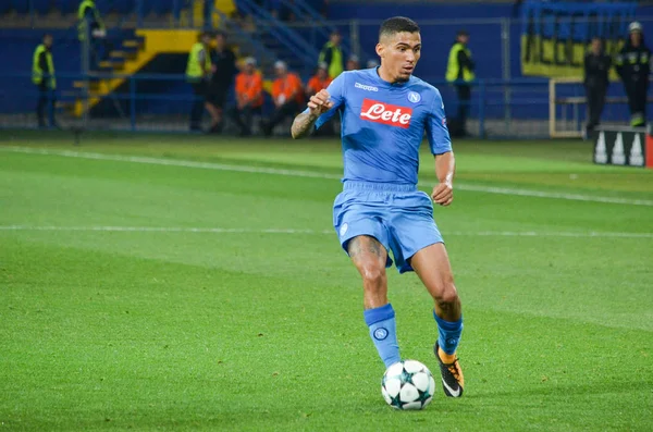 Kharkiv, Ukrayna - 13 Eylül 2017: Futbolcu Shakhtar Rakip Ssc Napoli, Ukrayna arasında Uefa Şampiyonlar Ligi maç sırasında