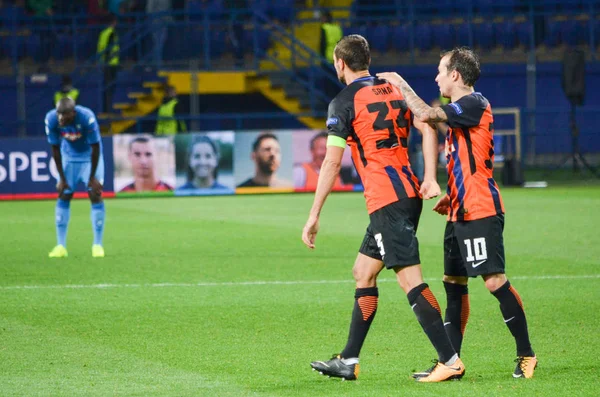 Kharkiv, Ukrayna - 13 Eylül 2017: Futbolcu Shakhtar Rakip Ssc Napoli, Ukrayna arasında Uefa Şampiyonlar Ligi maç sırasında