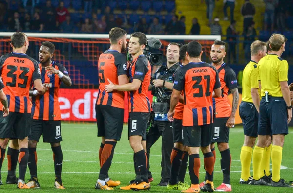Kharkiv, Ukrayna - 13 Eylül 2017: Futbolcu Shakhtar Rakip Ssc Napoli, Ukrayna arasında Uefa Şampiyonlar Ligi maç sırasında