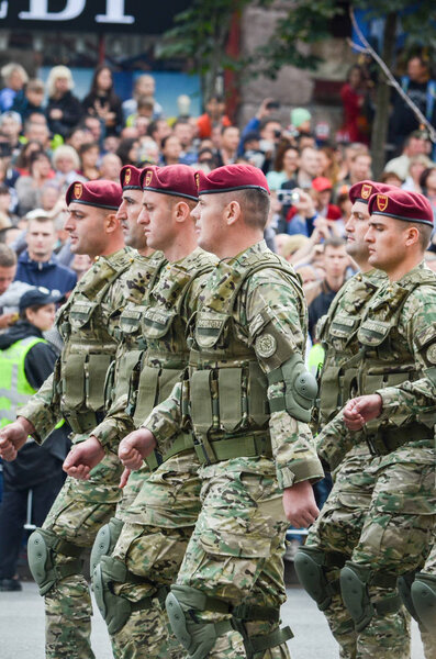 Servicemen of foreign states on the march on the occasion of Independence day of Ukraine