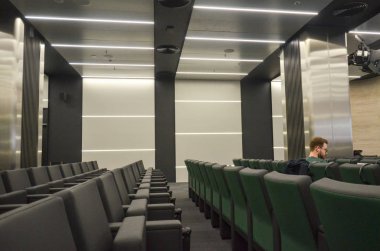 Krasnodar, Rusya - 14 Kasım 2017: basın konferans Salonu'nda 