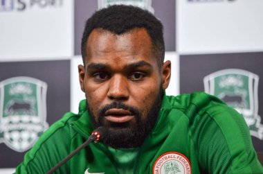 Krasnodar, Rusya - 14 Kasım 2017: Bryan Idowu basarak