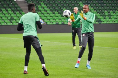 Krasnodar, Rusya - 14 Kasım 2017: Eğitim futbol oyun