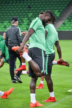 Krasnodar, Rusya - 14 Kasım 2017: Eğitim futbol oyun