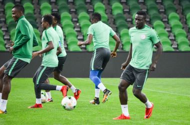 Krasnodar, Rusya - 14 Kasım 2017: Eğitim futbol oyun