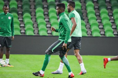 Krasnodar, Rusya - 14 Kasım 2017: Eğitim futbol oyun