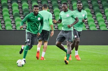 Krasnodar, Rusya - 14 Kasım 2017: Eğitim futbol oyun