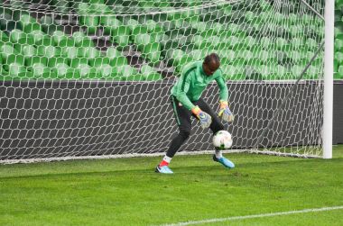 Krasnodar, Rusya - 14 Kasım 2017: Eğitim futbol oyun