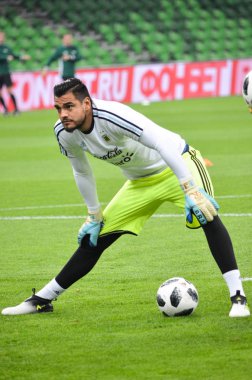 Krasnodar, Rusya - 14 Kasım 2017: Sergio Romero sırasında bir fr