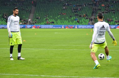 Krasnodar, Rusya - 14 Kasım 2017: Futbolcu sırasında bir 