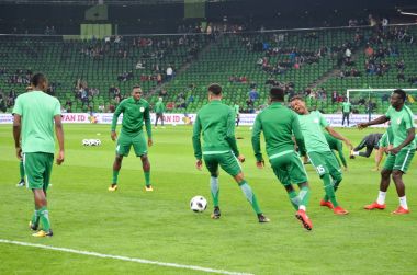 Krasnodar, Rusya - 14 Kasım 2017: Eğitim futbol oyun