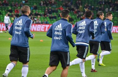 Krasnodar, Rusya - 14 Kasım 2017: Eğitim futbol oyun