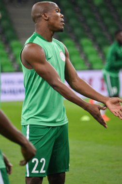 Krasnodar, Rusya - 14 Kasım 2017: Anthony Nwakaeme (L) Düriye