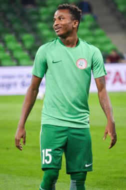 Krasnodar, Rusya - 14 Kasım 2017: CHIDIEBERE Nwakali sırasında