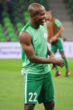 Krasnodar, Rusya - 14 Kasım 2017: Anthony Nwakaeme (L) Düriye