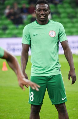 Krasnodar, Rusya - 14 Kasım 2017: Oghenekaro Etebo sırasında bir