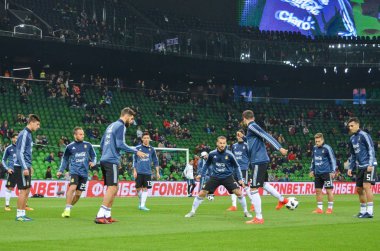 Krasnodar, Rusya - 14 Kasım 2017: Eğitim futbol oyun