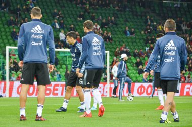 Krasnodar, Rusya - 14 Kasım 2017: Eğitim futbol oyun