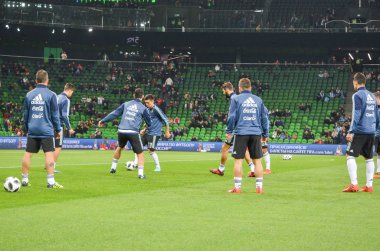 Krasnodar, Rusya - 14 Kasım 2017: Eğitim futbol oyun