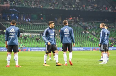 Krasnodar, Rusya - 14 Kasım 2017: Eğitim futbol oyun