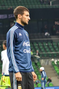 Krasnodar, Rusya - 14 Kasım 2017: Emanuel Mammana sırasında bir 